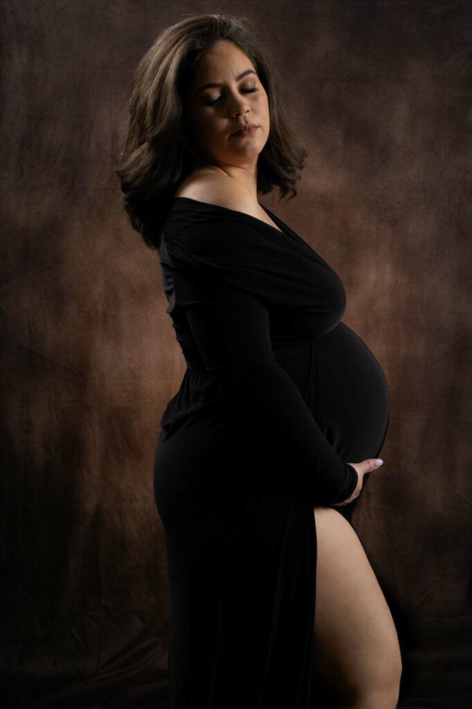 Dark and boho and moody maternity photography